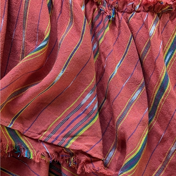 Free People Better Days Short Sleeve Striped Maxi Dress Red Combo Women's Sz S - Picture 12 of 13